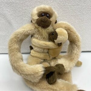 Wild Republic Plush Mother & Baby Monkey Set Soft Cuddles